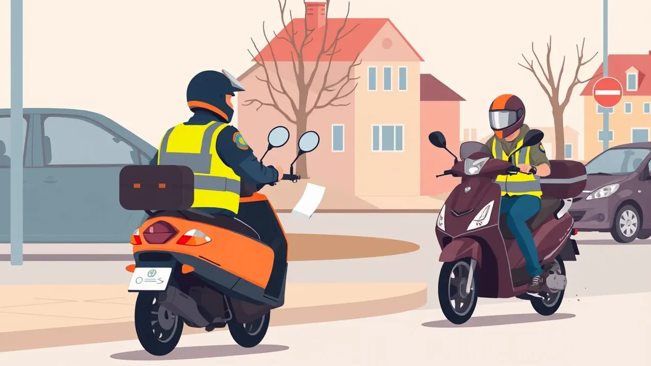 Elektrický moped a benzínový skúter zaparkované vedľa seba v meste
