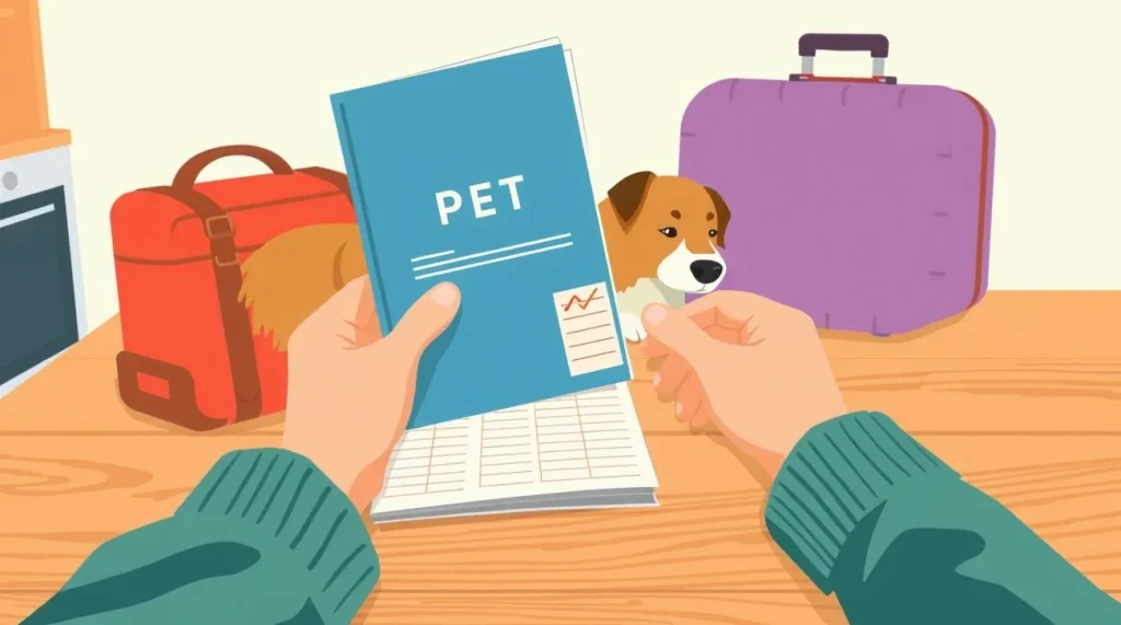 Veterinárny lekár vyšetruje ležiaceho psa na vyšetrovacom stole