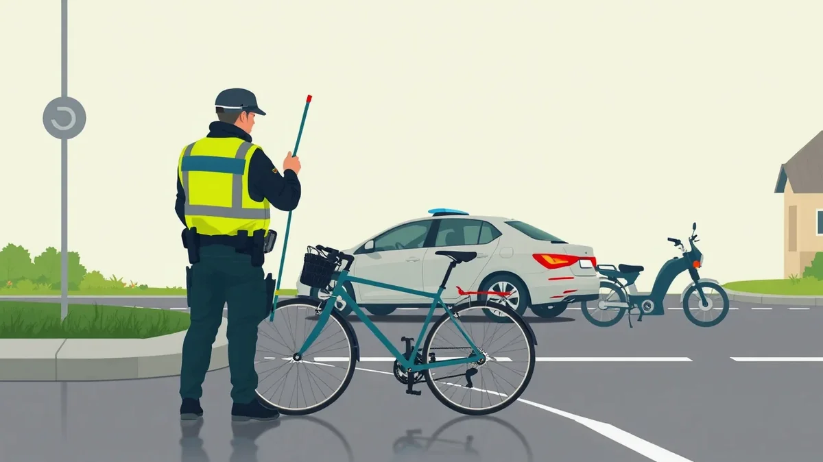 Cyklista prechádzajúci cez vyznačený cyklopriechod na mestskej komunikácii