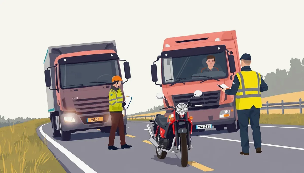 Pohľad na spojenie ťahača a návesu cez točnicu na odpočívadle
