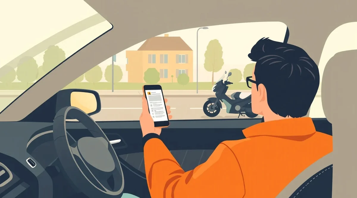 Vodič drží v ruke vytlačenú medzinárodnú automobilovú poisťovaciu kartu na bielom papieri