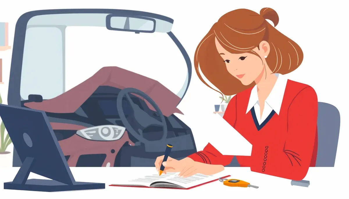 Prasklina na čelnom skle automobilu spôsobená odleteným kameňom na ceste