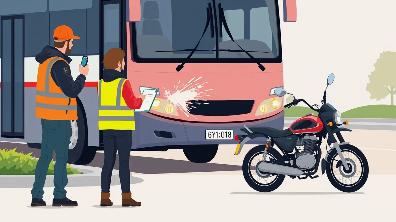 Interiér linkového autobusu s madlami a bezpečnostnými prvkami pre cestujúcich