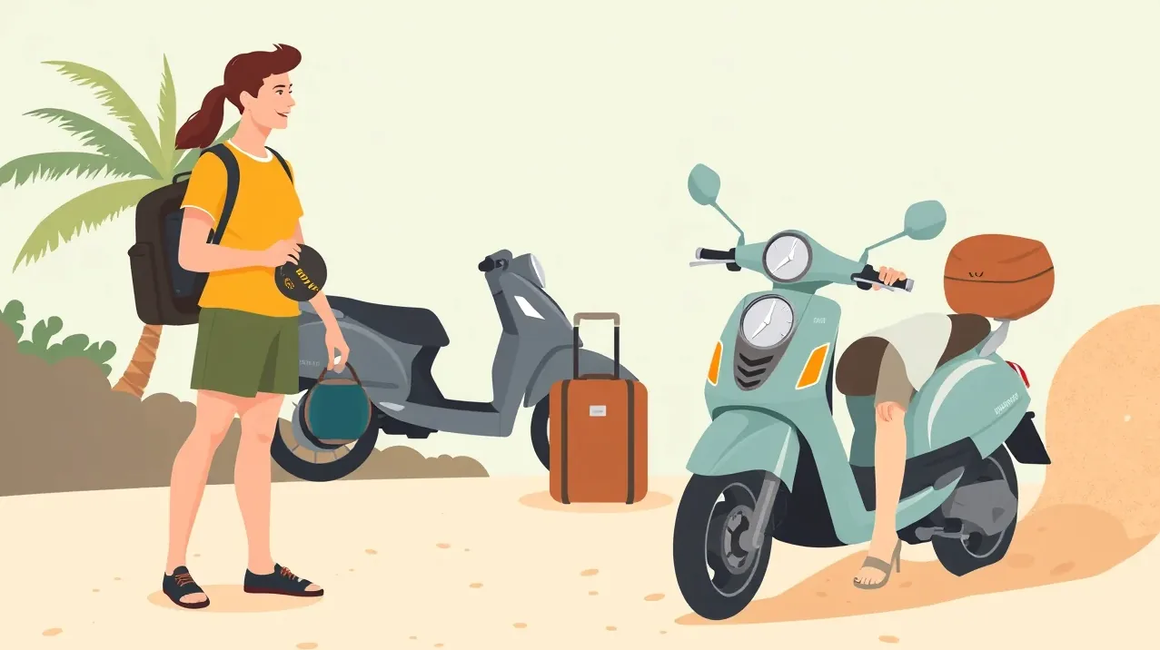 Turisti na motorovom člne a vodnom skútri blízko piesočnej pláže