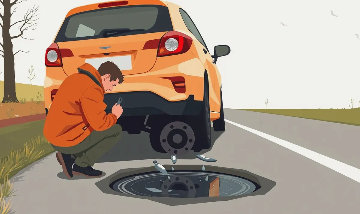 Automechanik kontroluje poškodený spodný kryt motora a nápravu osobného auta na zdviháku