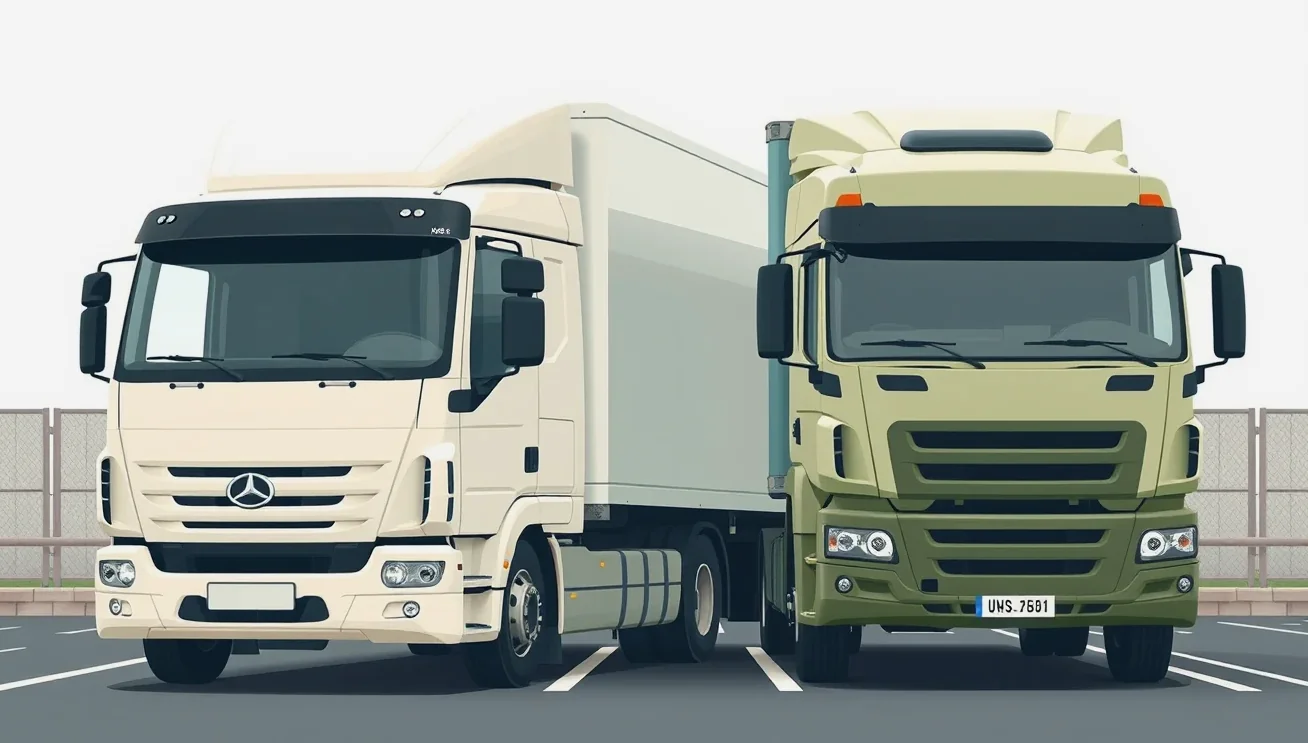 Ťažký nákladný automobil na diaľnici počas prepravy tovaru