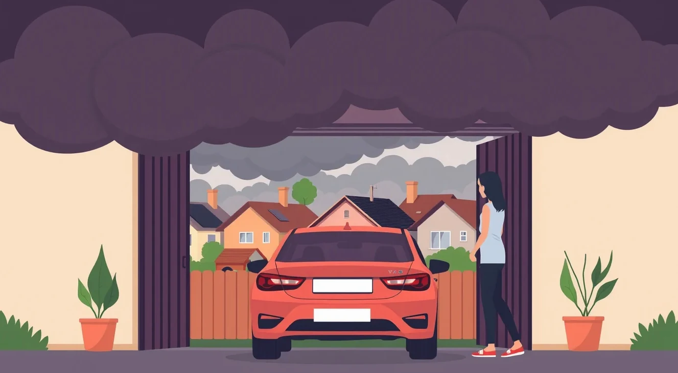 Osobné auto zaparkované na horskej ceste ohrozované zosuvom skál a pôdy